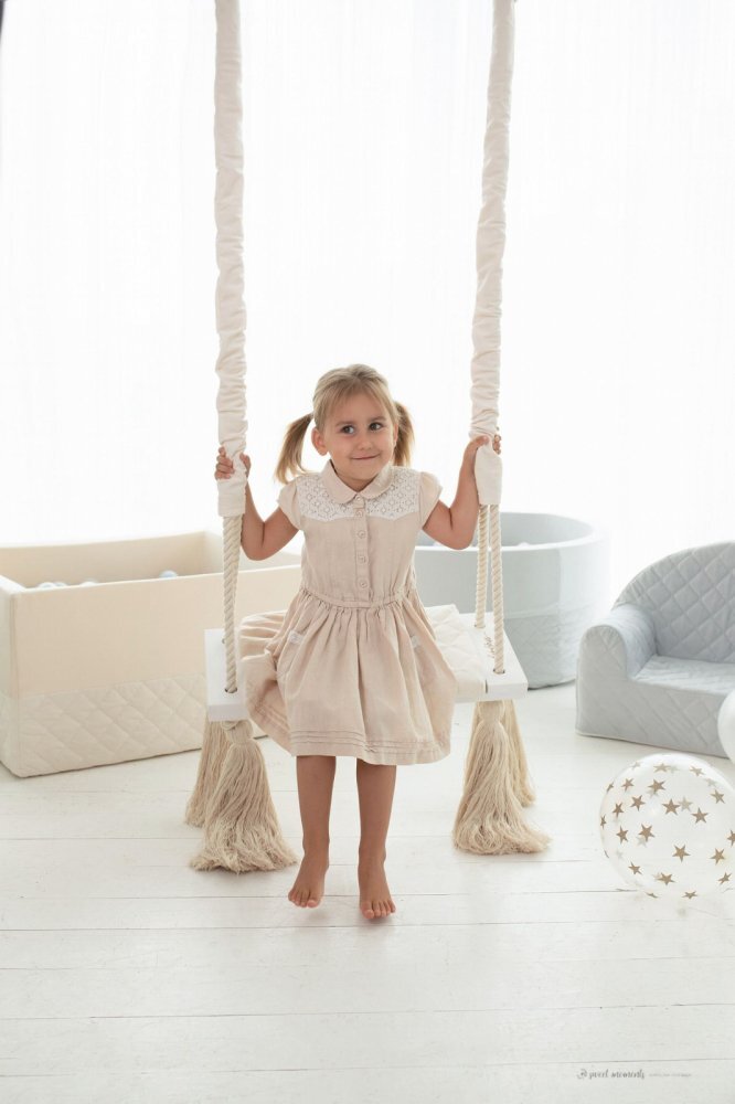 BabySteps Leagan din lemn si spuma by pentru copii WoodSwing catifea Velvet Mint