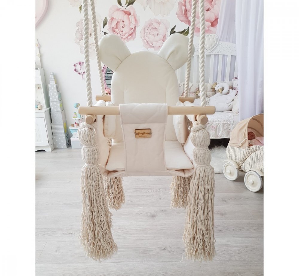 BabySteps Leagan pentru copii si bebelusi Catifea Velvet perna detasabila ursulet Teddy Mint