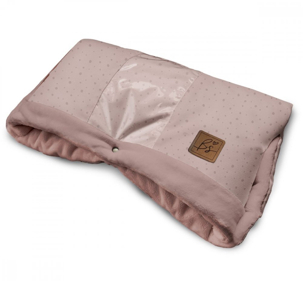 BabySteps Manusi calduroase impermeabile pentru carucior universal cu inchidere prin capse Sepia Rose