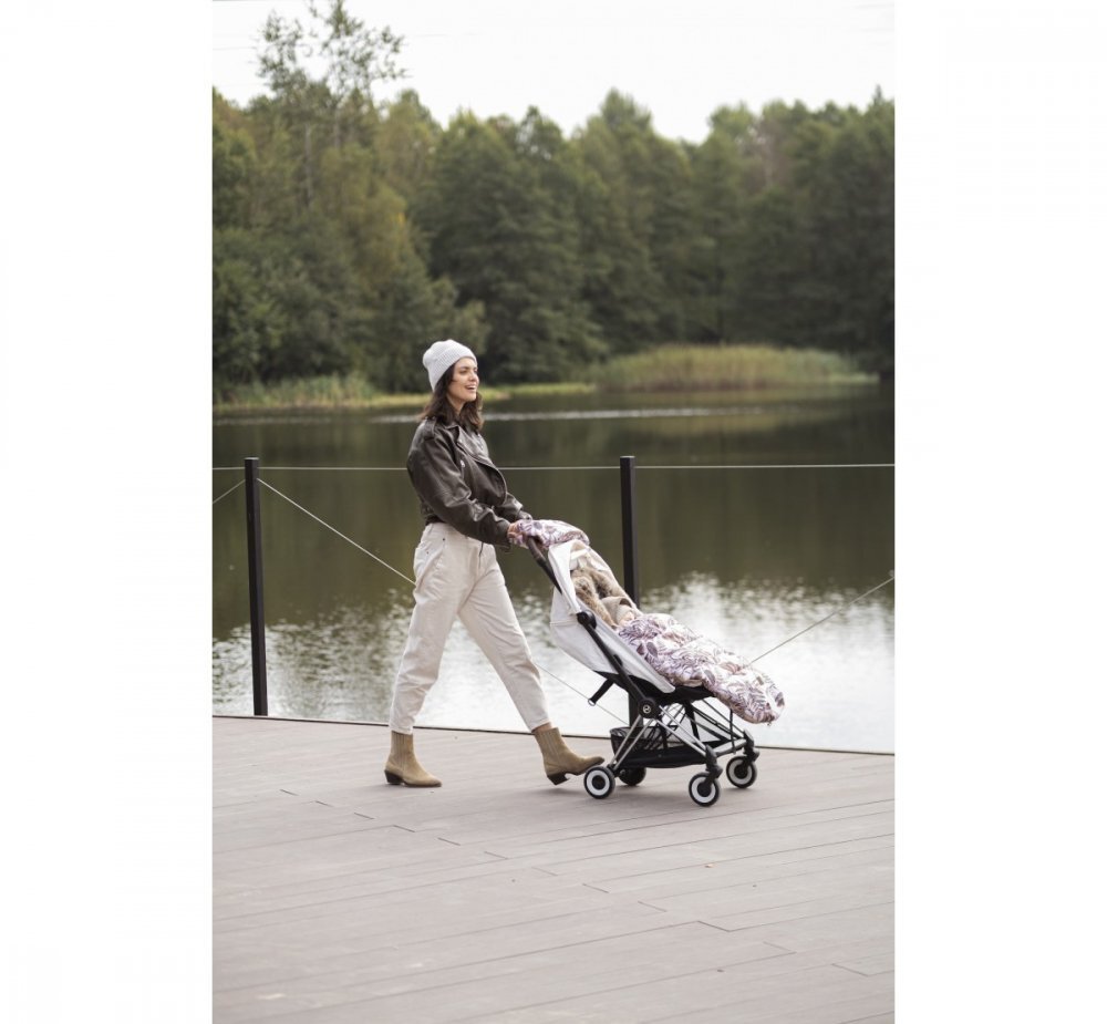 BabySteps Manusi calduroase impermeabile pentru carucior universal cu inchidere prin capse Sepia Rose