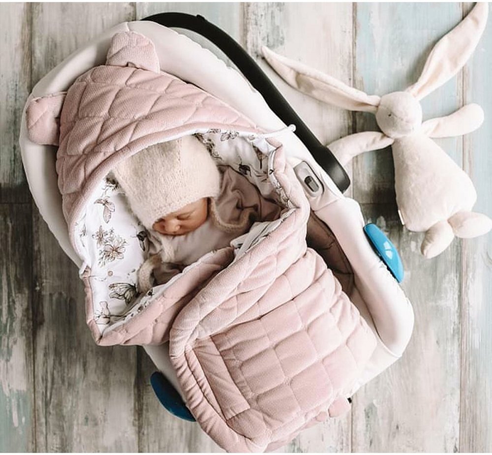 BabySteps Paturica universala pentru scoica auto Bumbac Catifea Eucalipt Verde inchis