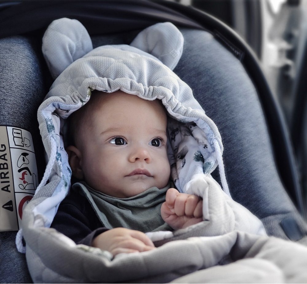BabySteps Paturica universala pentru scoica auto din bumbac + catifea Boho bej