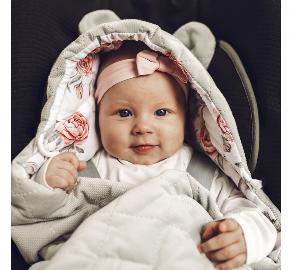 BabySteps Paturica universala pentru scoica auto din bumbac + catifea Boho bej