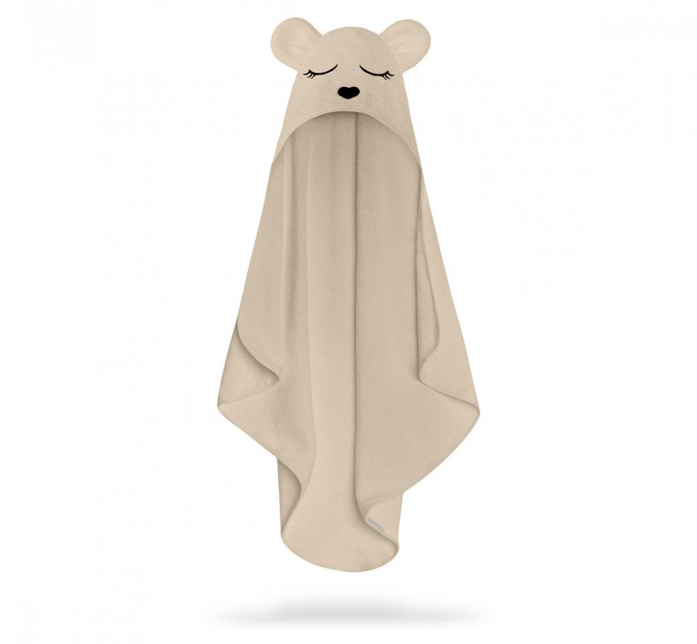 BabySteps Prosop cu gluga pentru bebelusi si copii din fibra de bambus S 85x90cm Teddy Beige