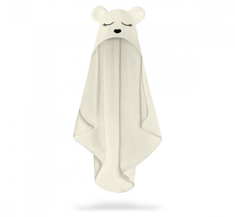 BabySteps Prosop cu gluga pentru bebelusi si copii din fibra de bambus S 85x90cm Teddy Ecri