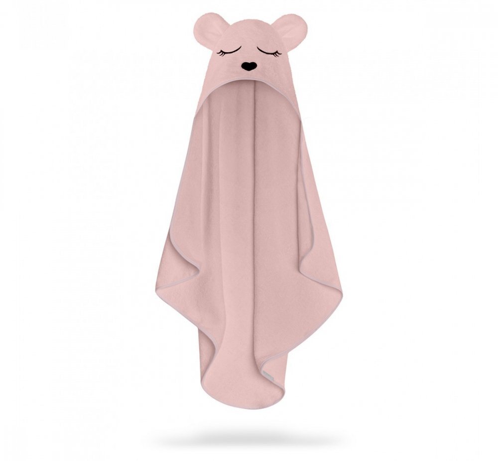 BabySteps Prosop cu gluga pentru bebelusi si copii din fibra de bambus S 85x90cm Teddy Sepia Rose