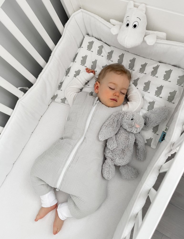 BabySteps Sac de dormit cu picioare bumbac muselina 0.5 Tog Glacier Gri M 36 luni