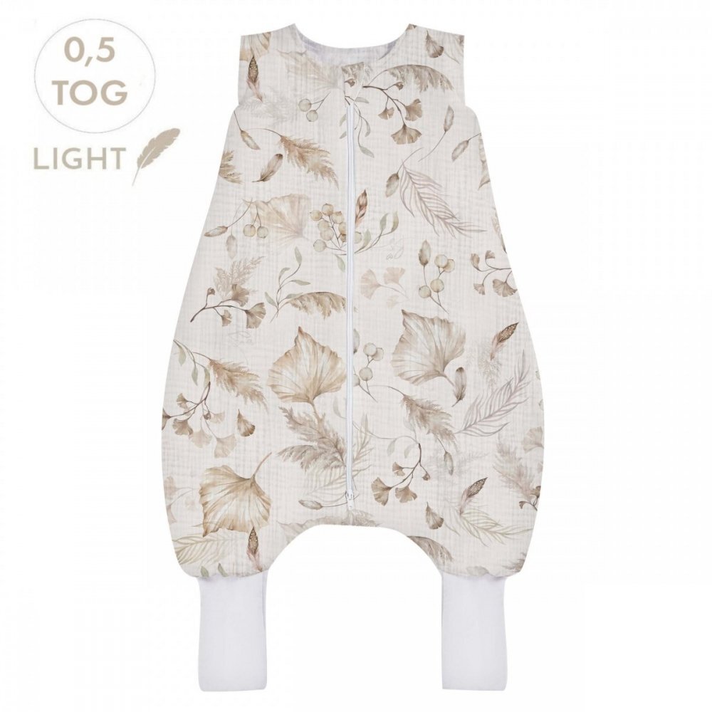 BabySteps Sac de dormit cu picioare din bumbac si muselina 0.5 Tog Light Boho XS 6-12 luni