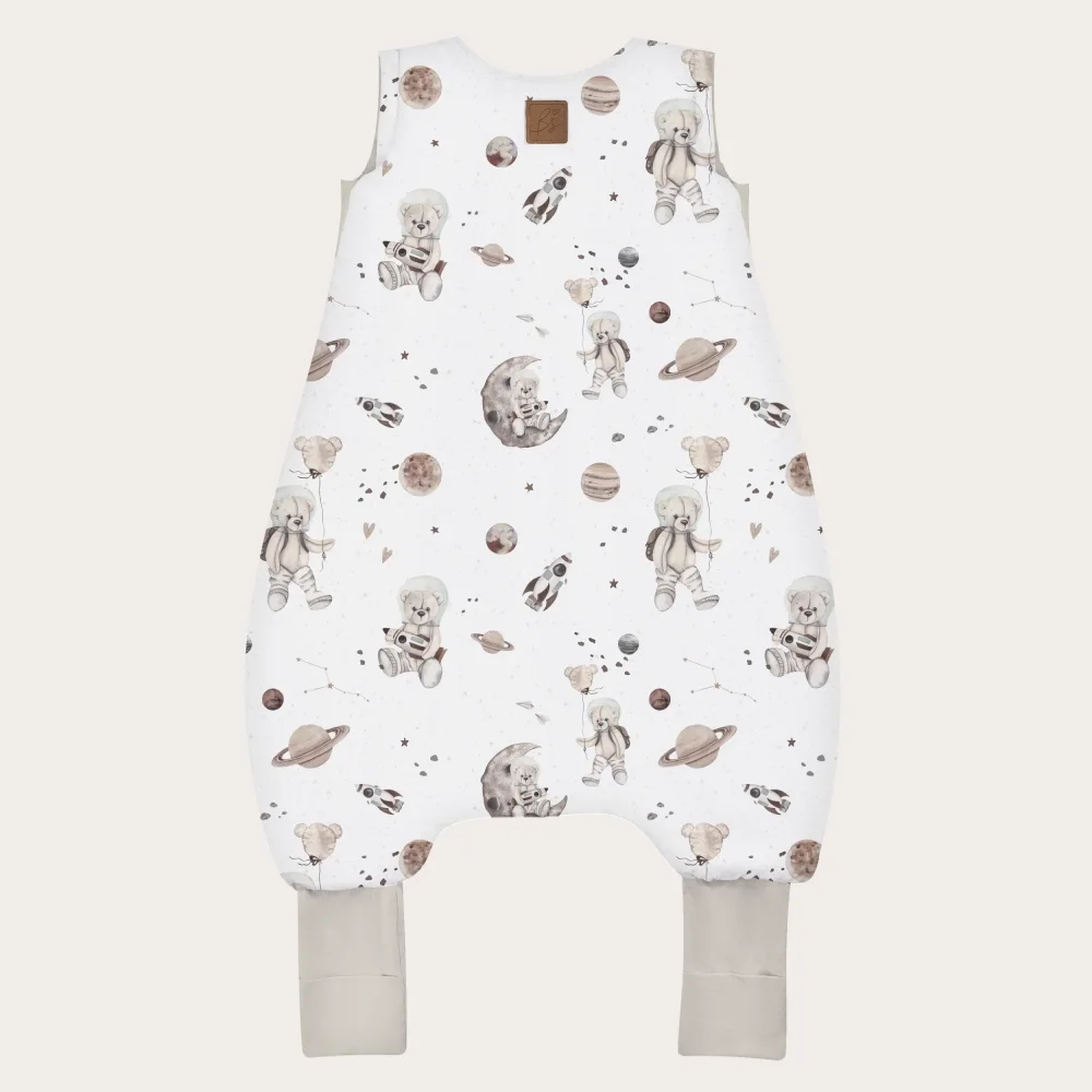 BabySteps Sac de dormit cu picioare Teddy white din bumbac 1 Tog 6-12 luni