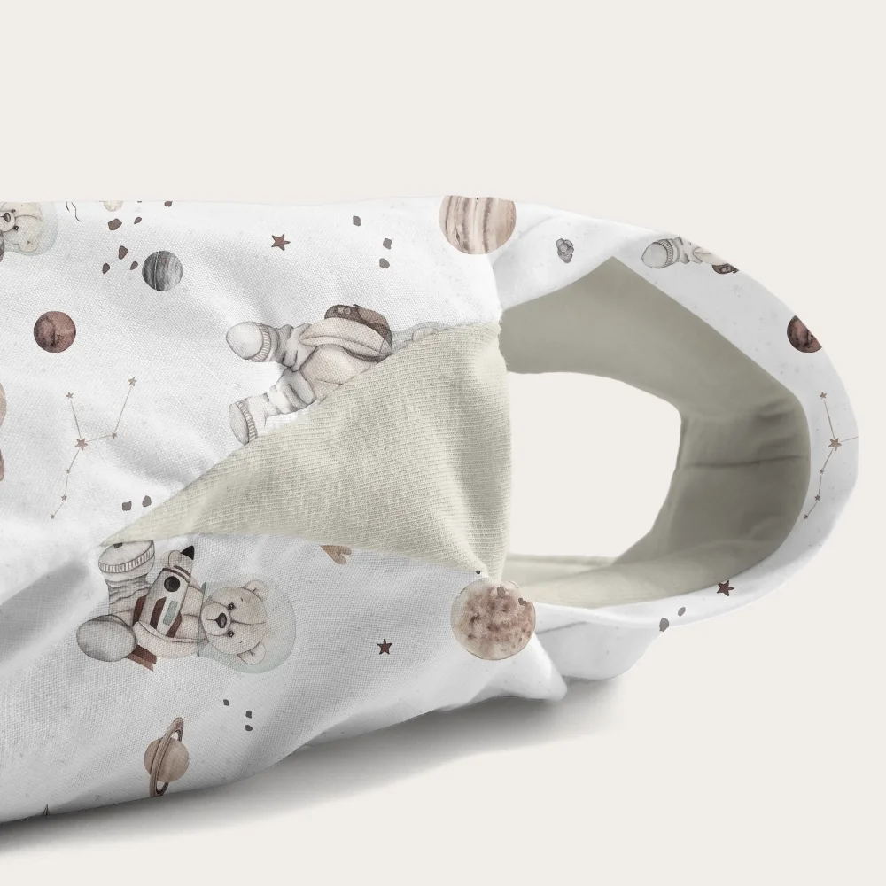 BabySteps Sac de dormit cu picioare Teddy white din bumbac 1 Tog 6-12 luni