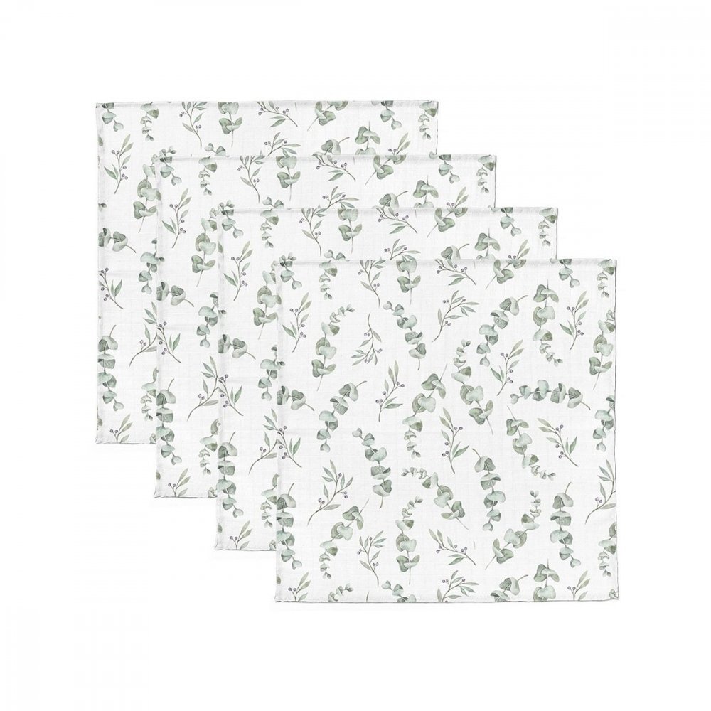 BabySteps Set 4 museline din bumbac si bambus Eucaliptus 30 x 30 cm
