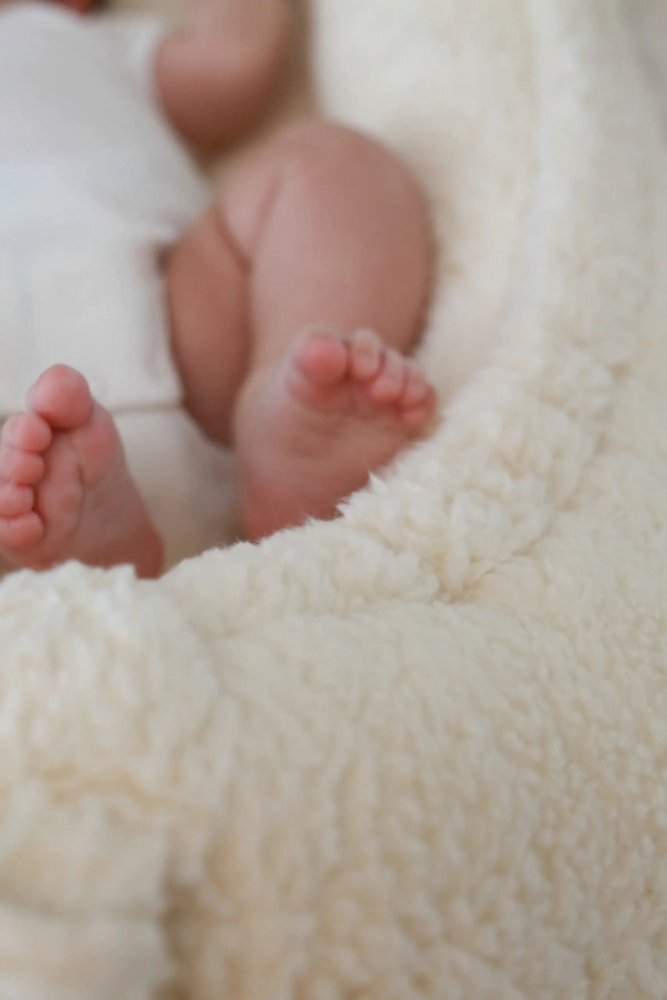 BabySteps Suport de dormit babynest Premium din tesatura bucle Crem Teddy by BabyLy 80x50 cm