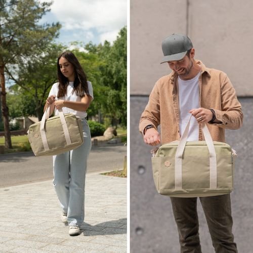 BADABULLE Geanta pentru scutece tip bowling Olive