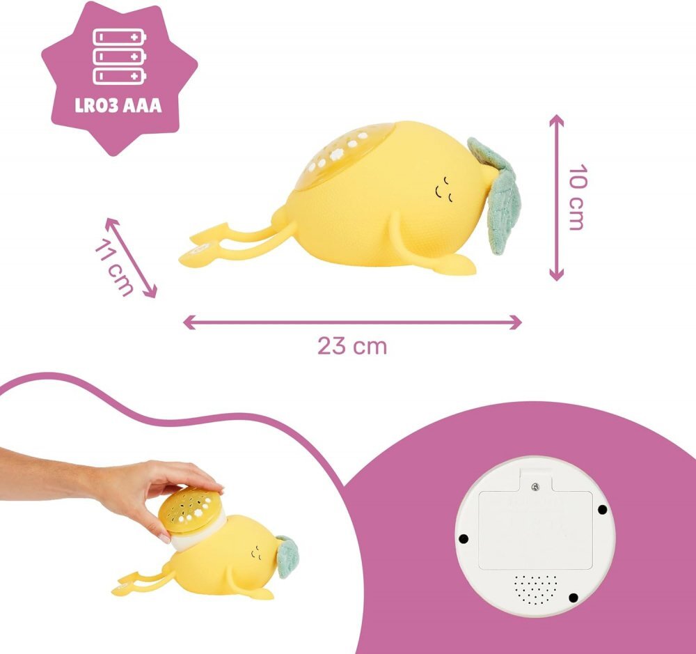 BADABULLE Lampa de veghe Basile in forma de lamaie cu proiectii si sunete linistitoare