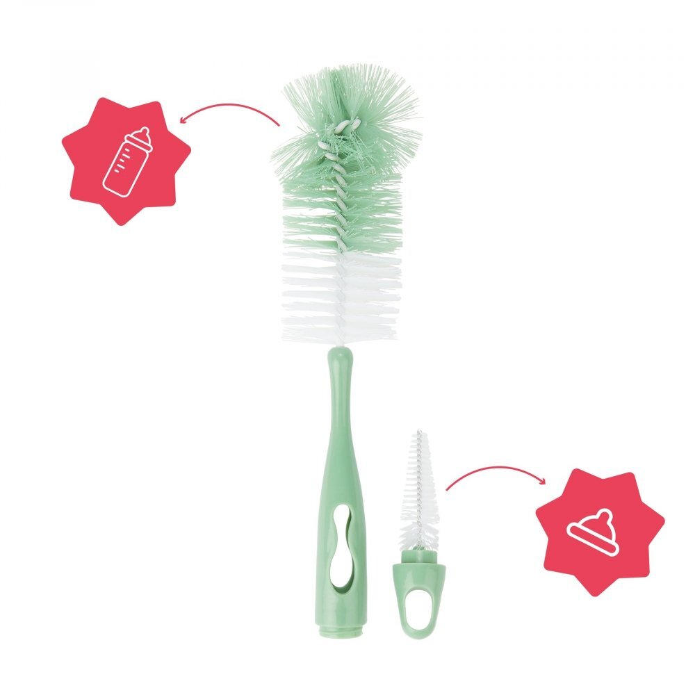 BADABULLE Perie de biberoane 2 in 1 verde