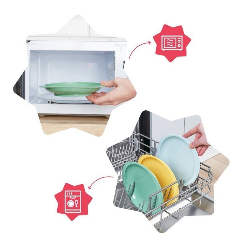 BADABULLE Set 3 farfurii anti-alunecare