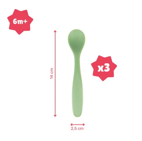 BADABULLE Set de 3 lingurite flexibile Pastel