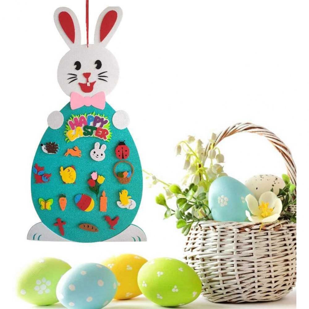 Bambinice Iepuras din fetru cu 19 decoratiuni 95x47 cm BN049