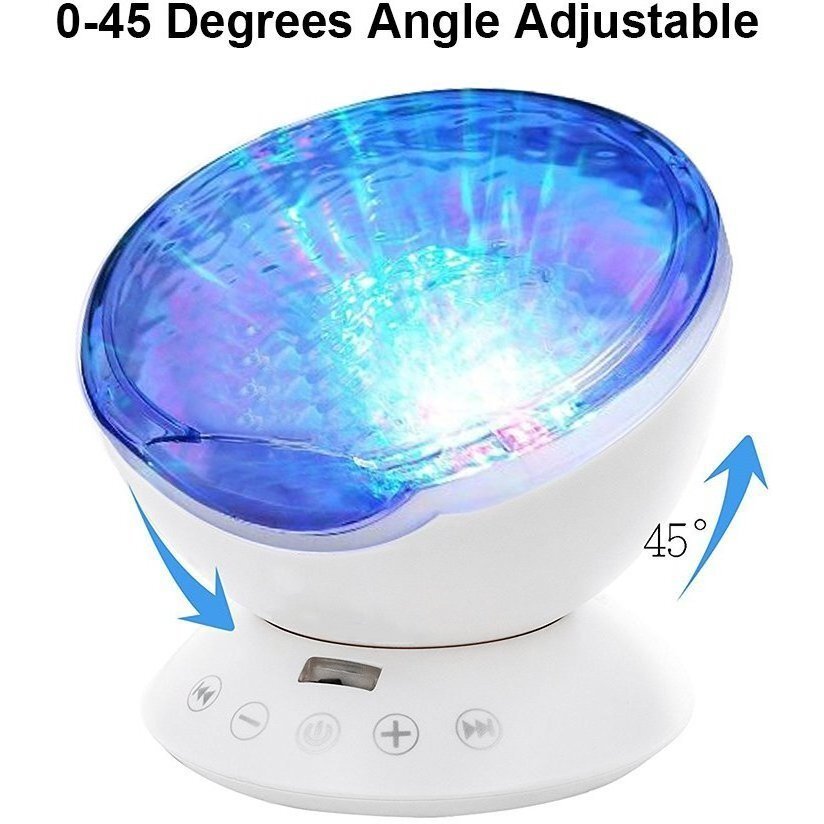 Bambinice Lampa de veghe cu proiector si sunete Ocean Wave alb