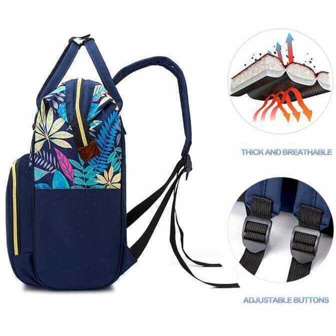 Bambinice Rucsac multifunctional mamici Leaves Albastru