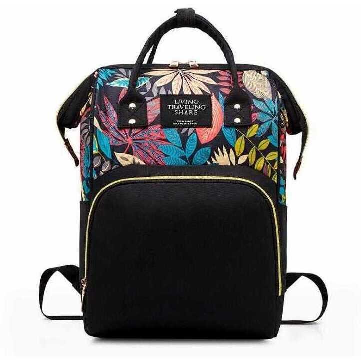 Bambinice Rucsac multifunctional mamici Leaves Negru