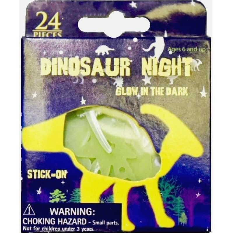 Bambinice Set 24 stikere fosforescente Dinozauri parsaur
