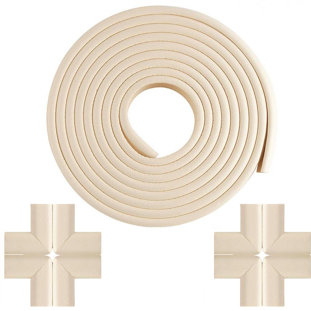 Bambinice Set rola protectie multifuntionala xxl de 6m si 8 aparatori moi pentru colturi bej