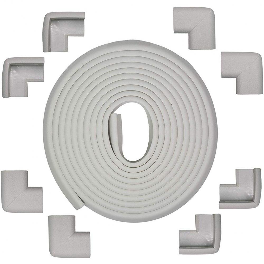 Bambinice Set rola protectie multifuntionala xxl de 6m si 8 aparatori moi pentru colturi gri