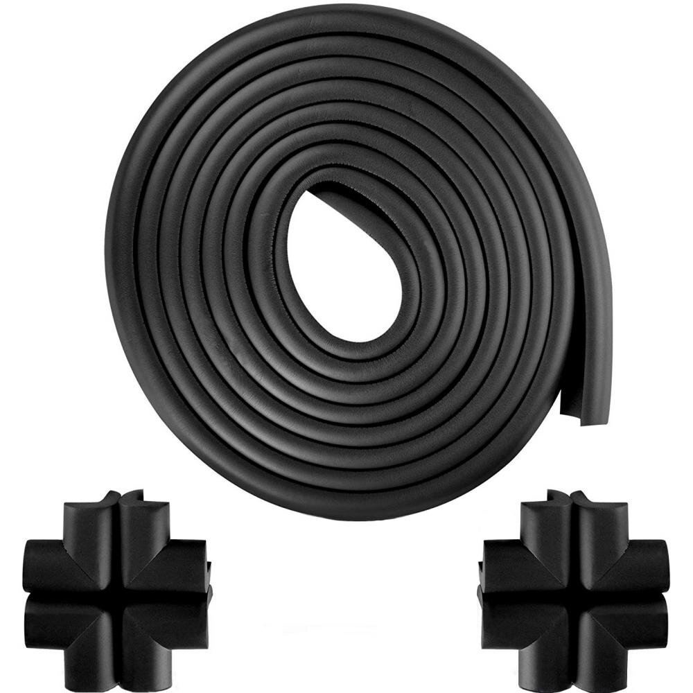 Bambinice Set rola protectie multifuntionala xxl de 6m si 8 aparatori moi pentru colturi negru
