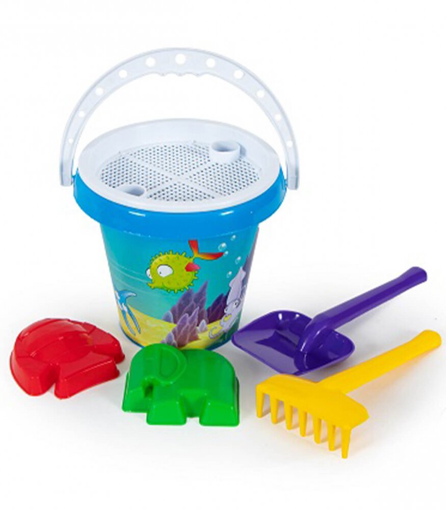 Bamsic Galetusa din plastic cu 6 jucarii de nisip