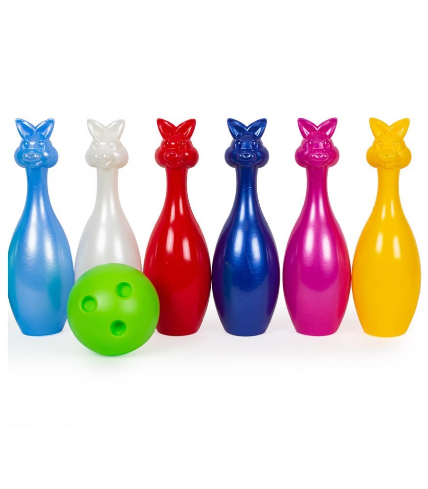 Bamsic Set bowling cu popice in forma iepuras