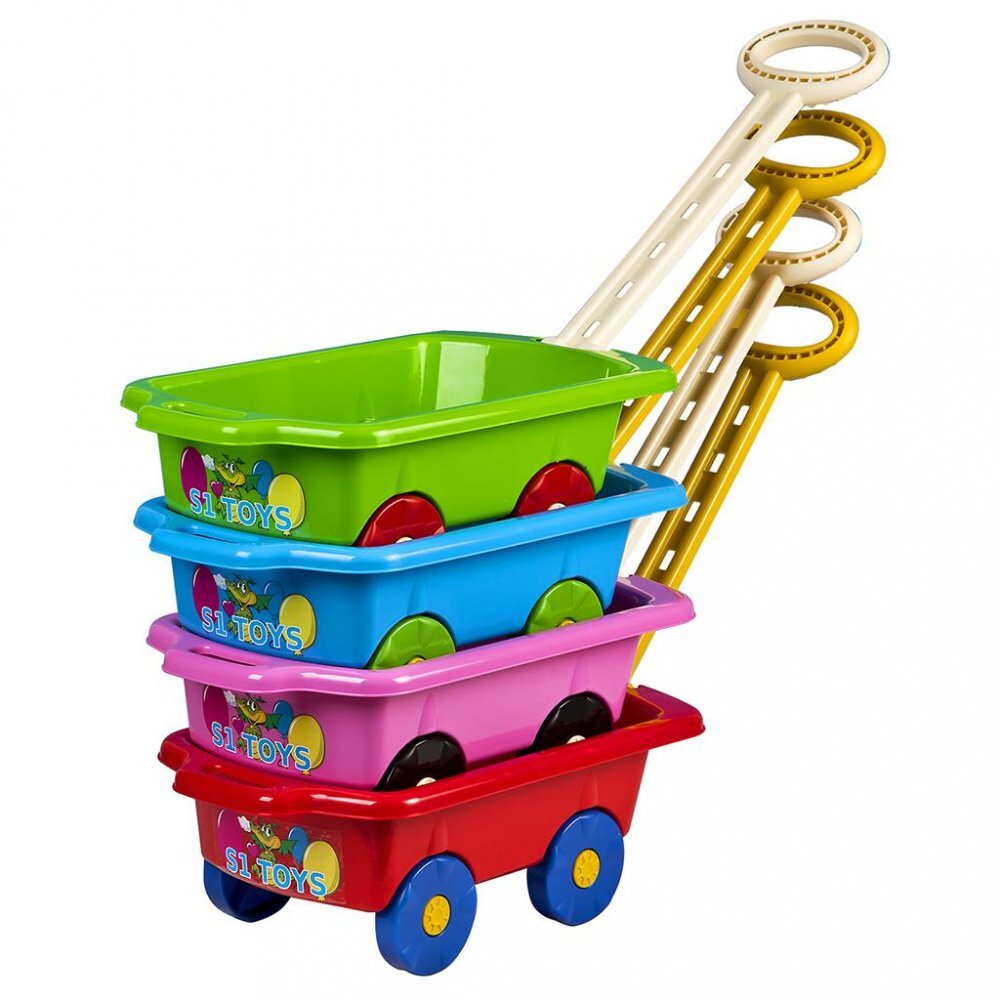 Bayo Carucior copii cu roti pentru transport jucariiaccesorii gradina 45x28x16 cm Tugboat Pink