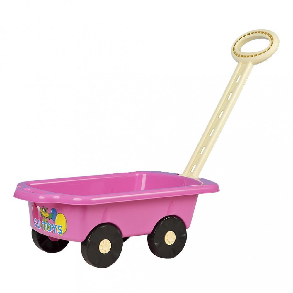 Bayo Carucior copii cu roti pentru transport jucariiaccesorii gradina 45x28x16 cm Tugboat Pink