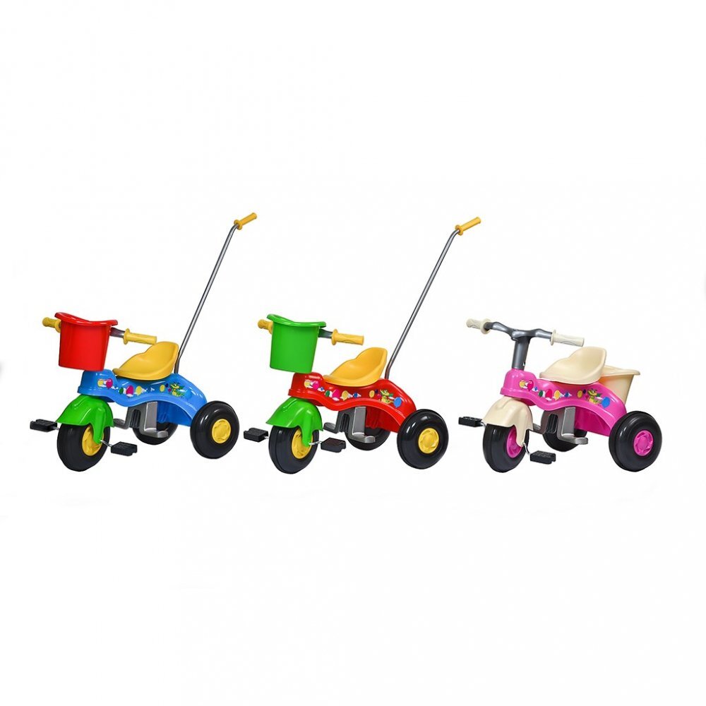 Bayo Tricicleta pentru copii cu maner parental detasabilcosulet depozitaresuport picioare si roti rezistente Pink greutate suportata pana la 20kg