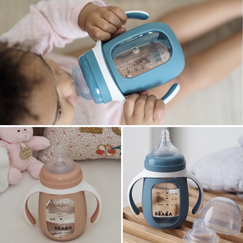 BEABA Biberon de invatare 2 in 1 210 ml Old Pink