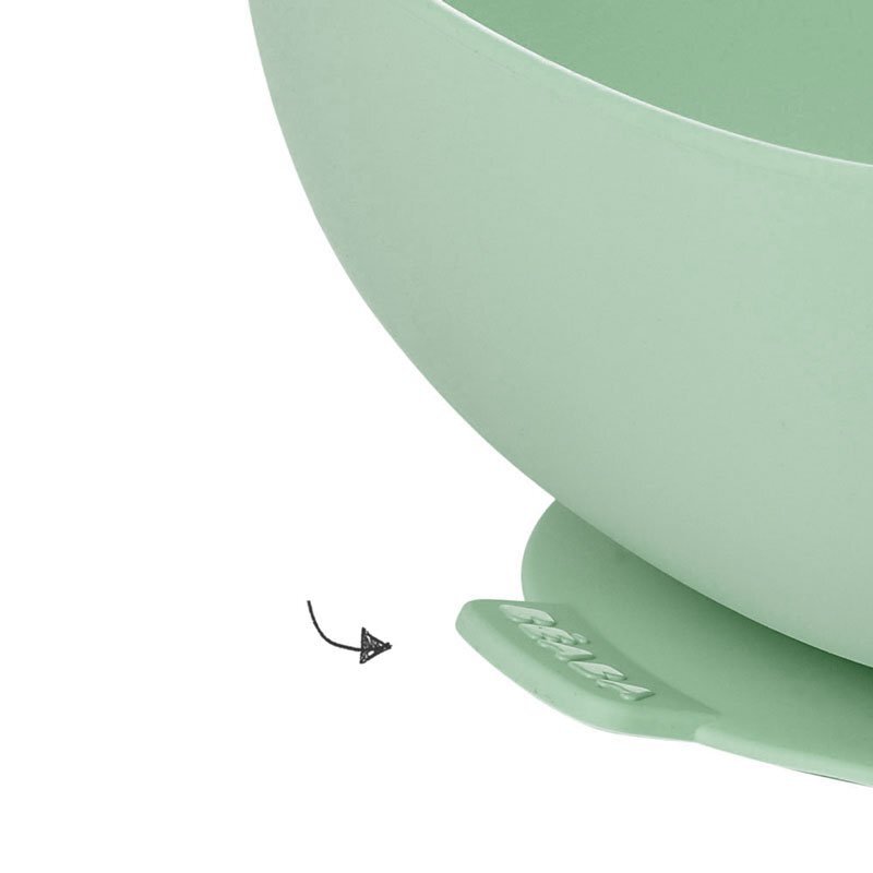 BEABA Bol silicon cu ventuza Sage Green