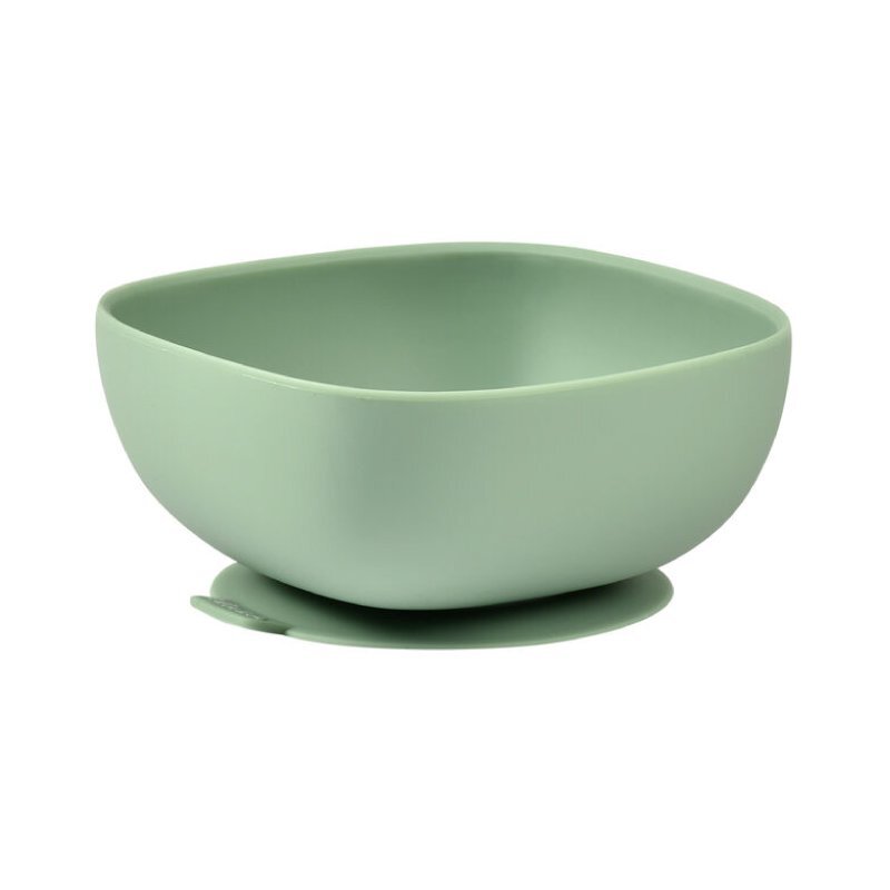 BEABA Bol silicon cu ventuza Sage Green
