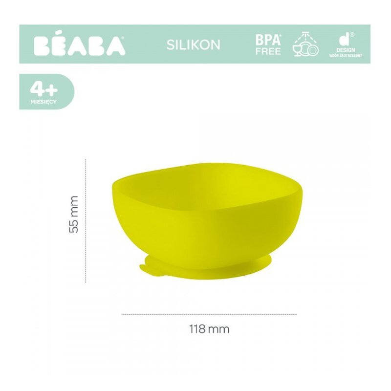 BEABA Bol silicon cu ventuza verde