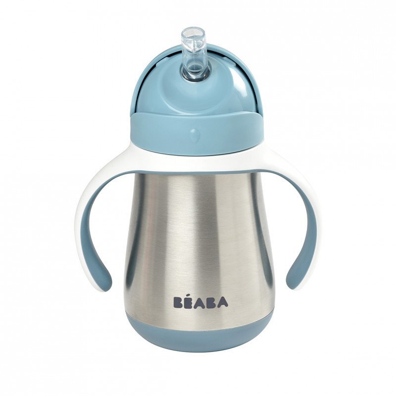 BEABA Cana cu pai din inox 250 ml Windy Blue