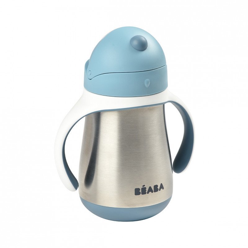 BEABA Cana cu pai din inox 250 ml Windy Blue