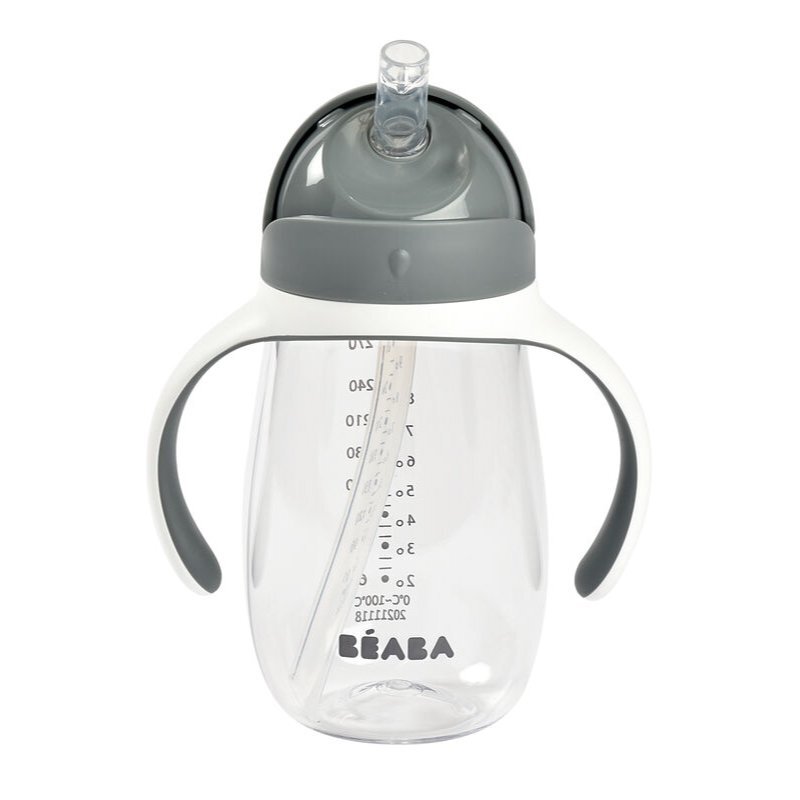 BEABA Cana cu pai din tritan 300 ml Mineral Grey