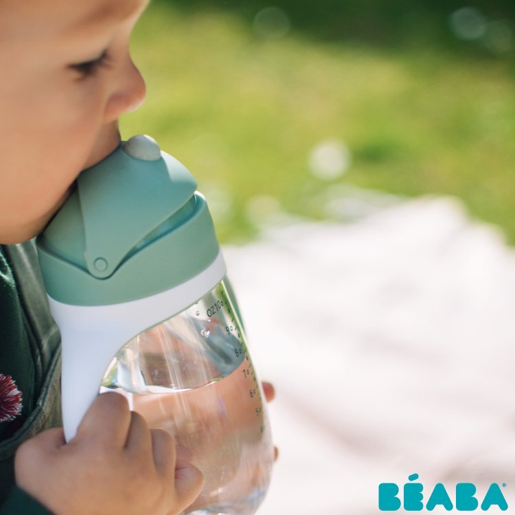 BEABA Cana cu pai din tritan 300 ml Sage Green