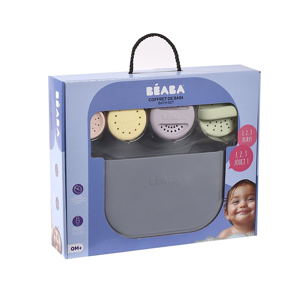 BEABA Cos silicon cu jucarii de baie Pebble