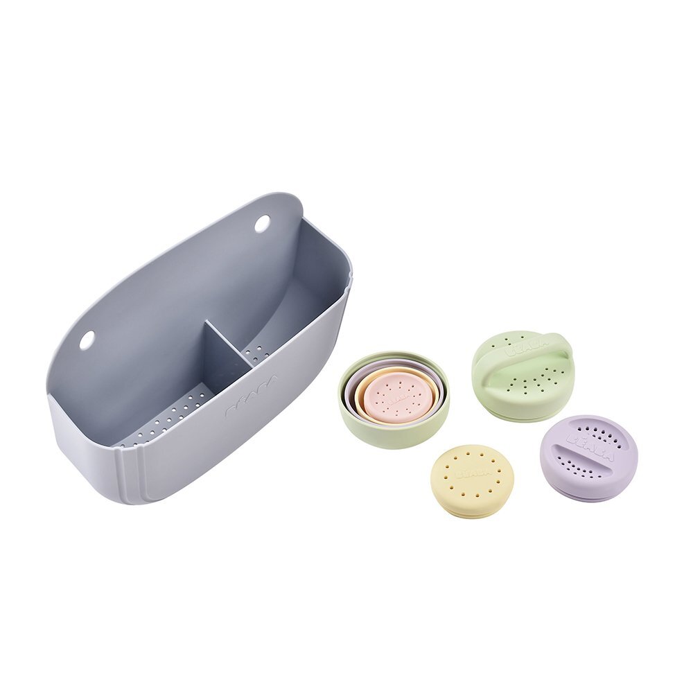 BEABA Cos silicon cu jucarii de baie Pebble