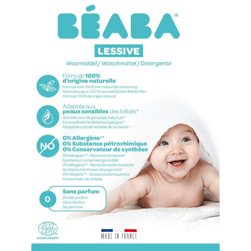 BEABA Detergent de rufe lichid fara parfum 1 L16 spalari Certificat Ecocert