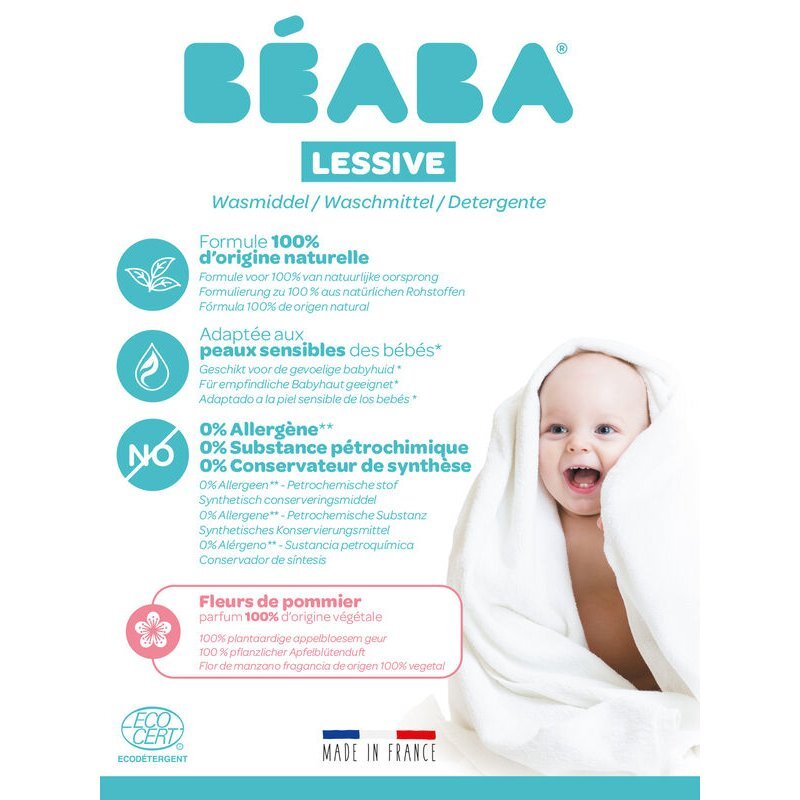 BEABA Detergent de rufe lichid flori de mar 1 L16 spalari Certificat Ecocert