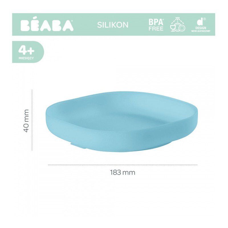 BEABA Farfurie silicon cu ventuza bleu