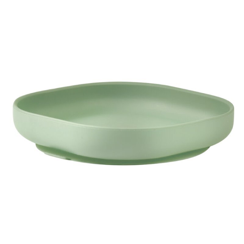 BEABA Farfurie silicon cu ventuza Sage Green