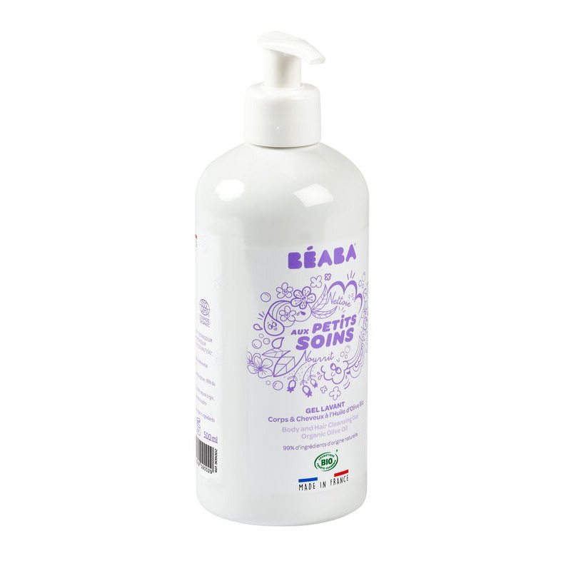BEABA Gel de dus corp si par pentru bebelusi 500 ml Certificat Organic