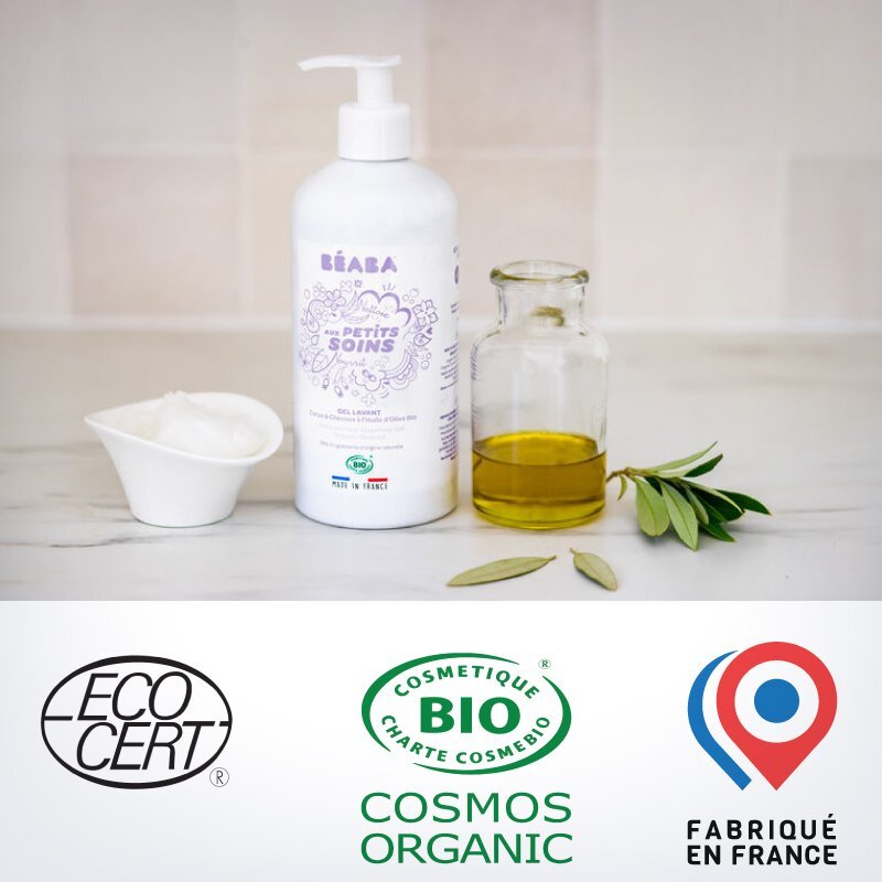 BEABA Gel de dus corp si par pentru bebelusi 500 ml Certificat Organic